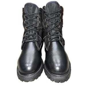 SYMPATEX Vintage 90s USA Black Leather Combat Boots Unisex (M) 7.5W / (W) 8.5W